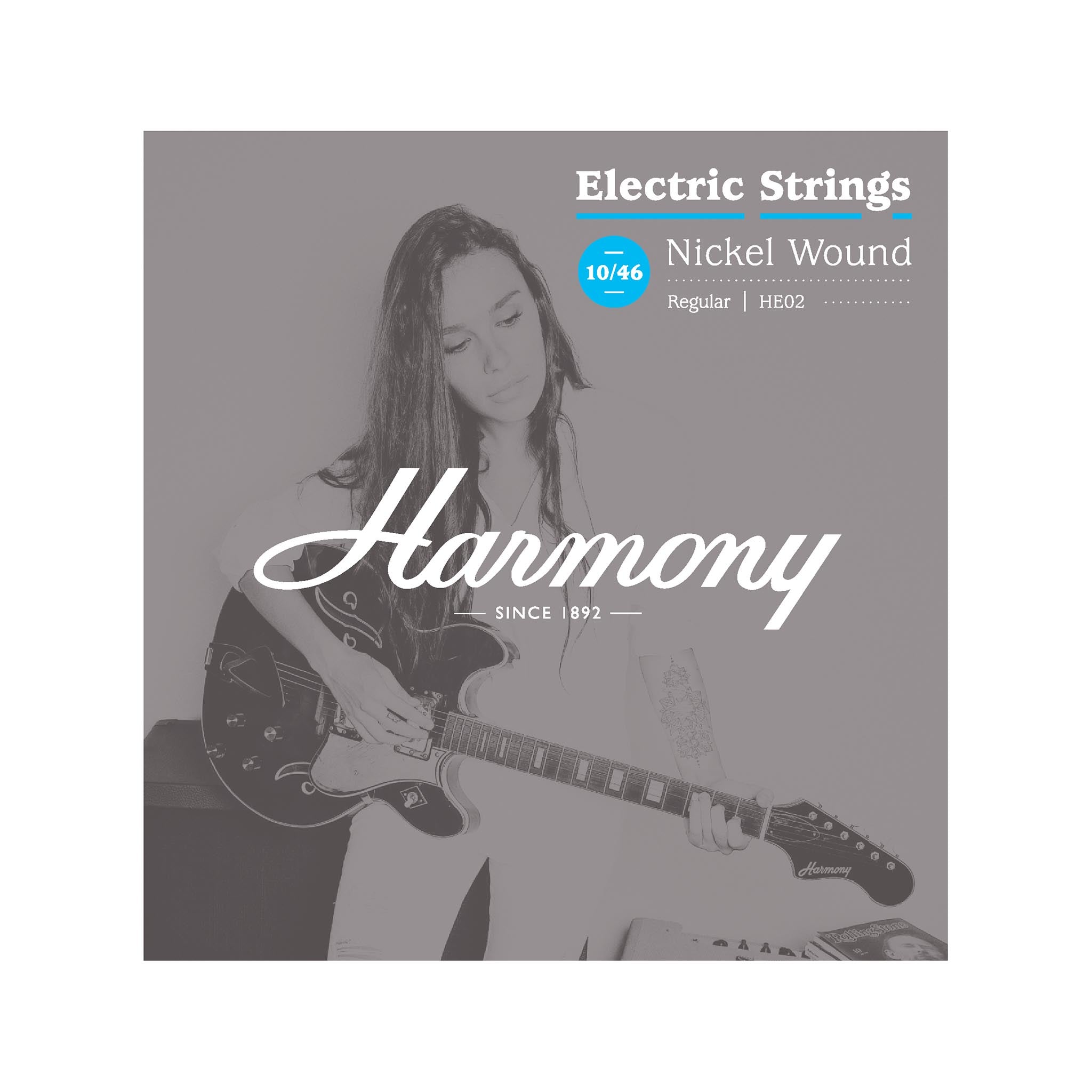 HE02 Nickel Electric Guitar Strings, Regular, 10/46