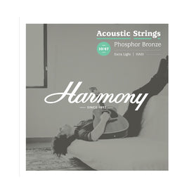 HA01 Phosphor Bronze Acoustic Guitar Strings, Extra Light, 10/47